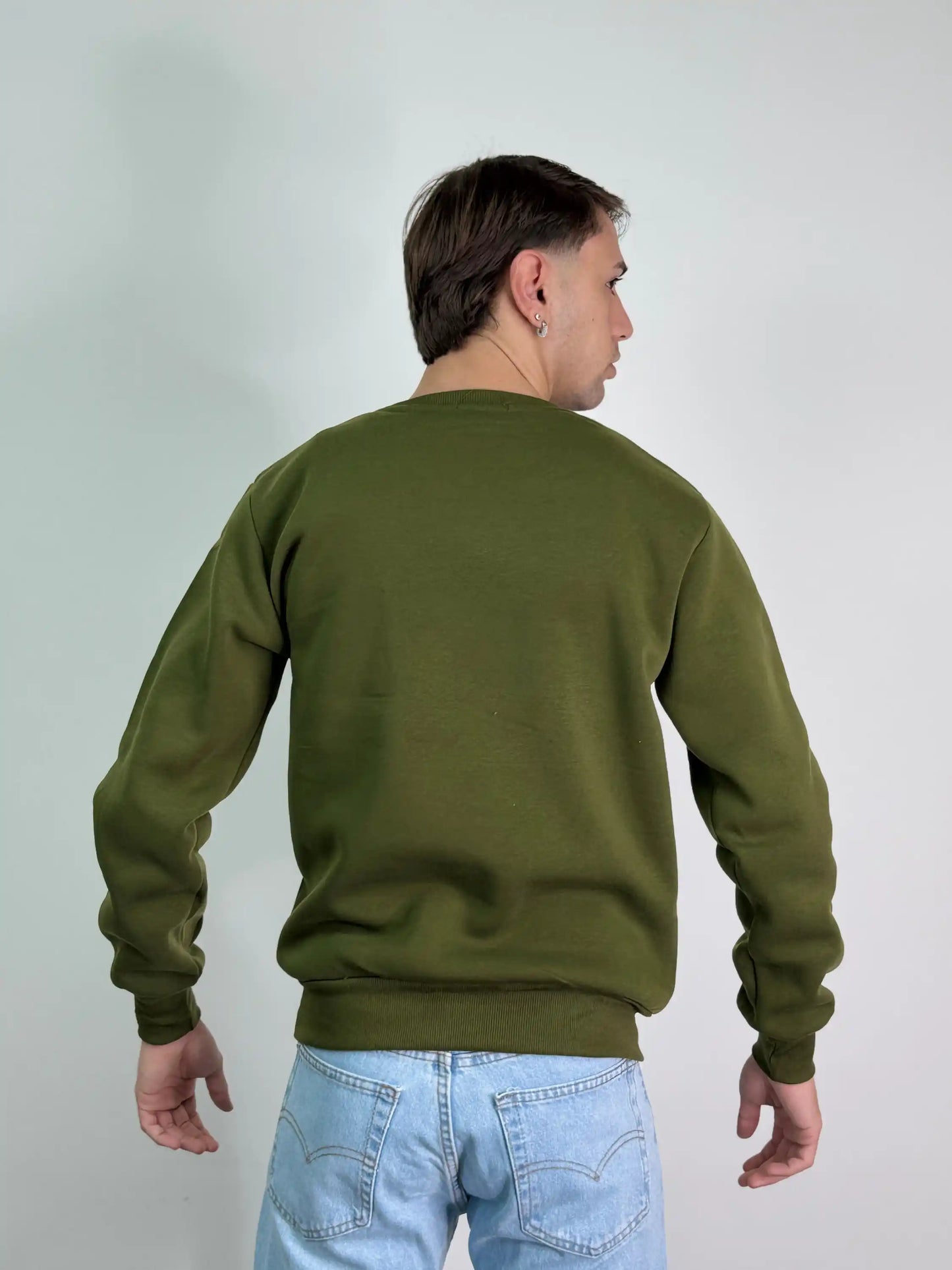 Felpa cotone felpata girocollo