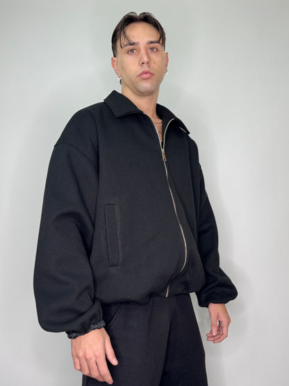 Giacca italiana zip baggy nero