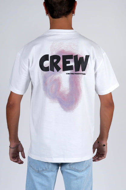 T-shirt cotone stampata e ricamata oversize