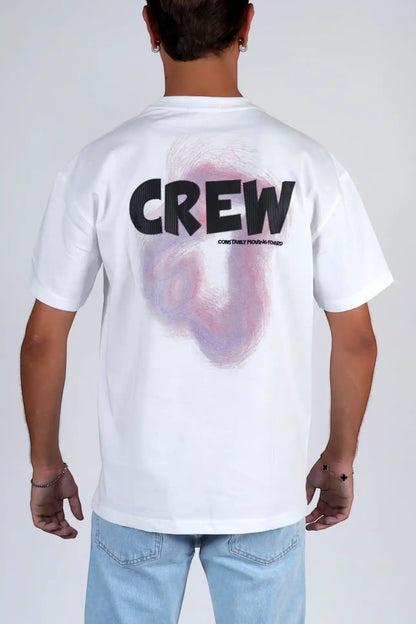 T-shirt cotone stampata e ricamata oversize