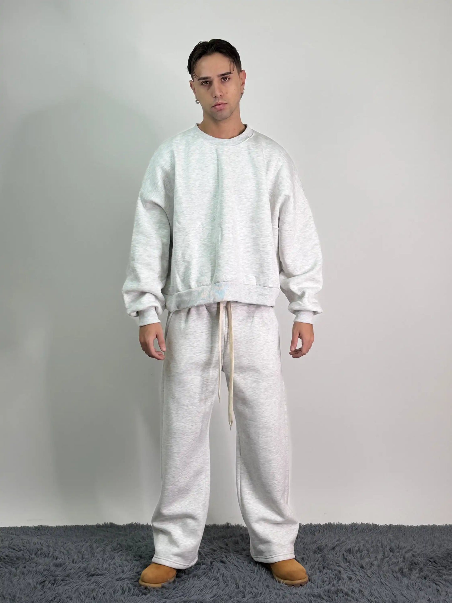 Tuta italiana cotone calda girocollo over baggy