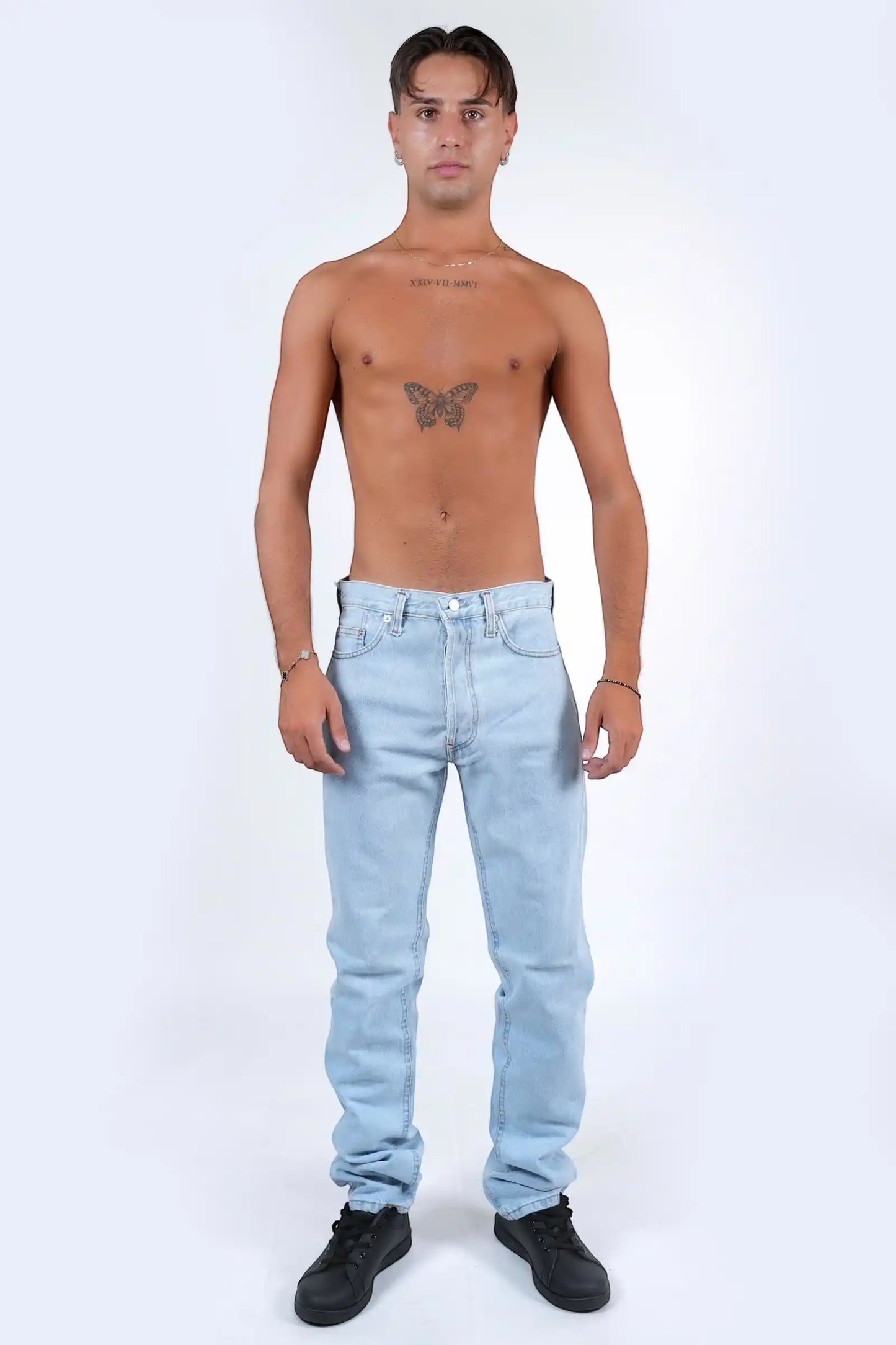 Jeans cotone italiano baggy basic