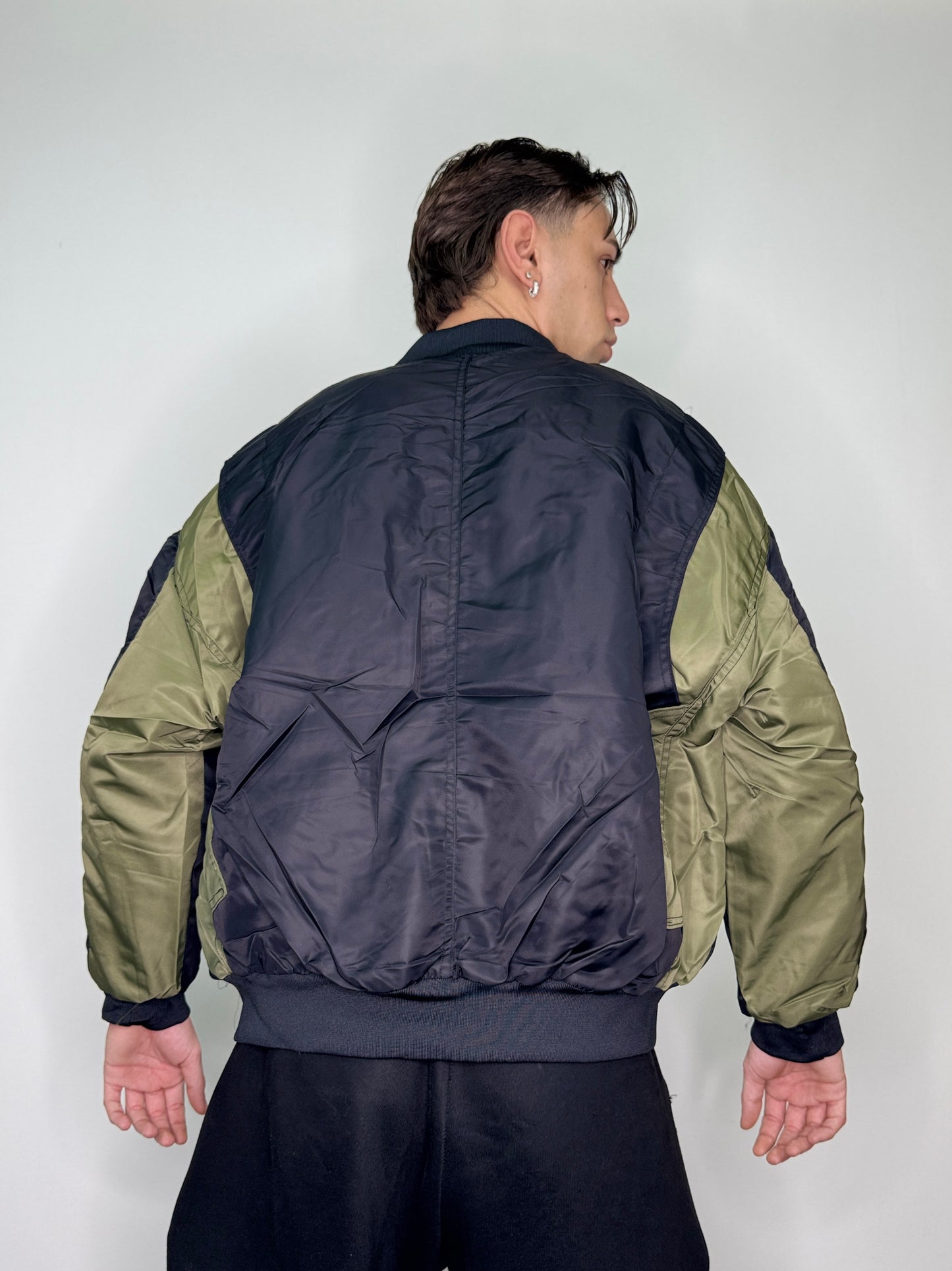 Jacket imbottito zip baggy nero