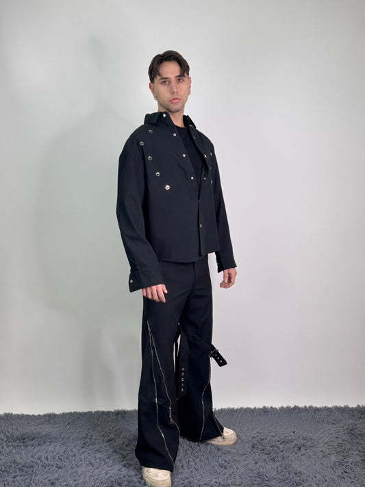 Completo oversize cropped con bottoni