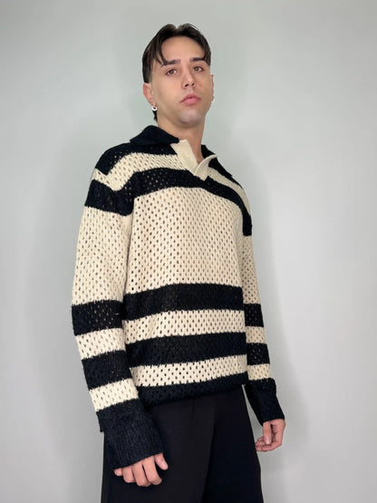 Polo traforata lunga oversize