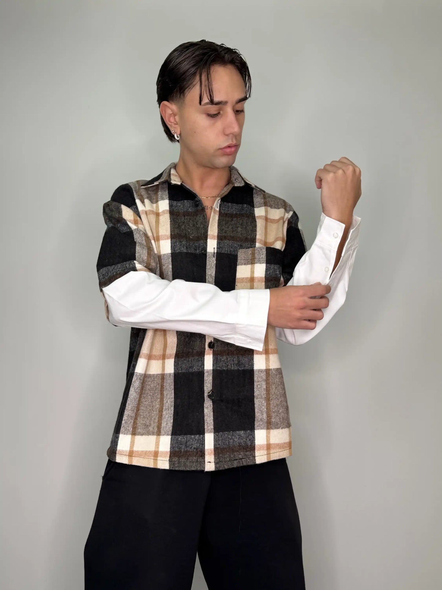 Camicia italiana calda cotone quadri