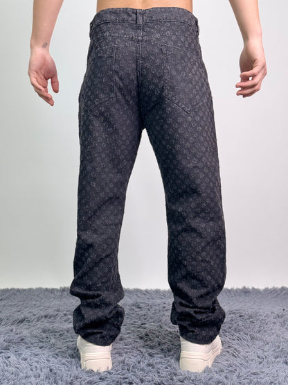 Jeans baggy fit in cotone sfrangiato