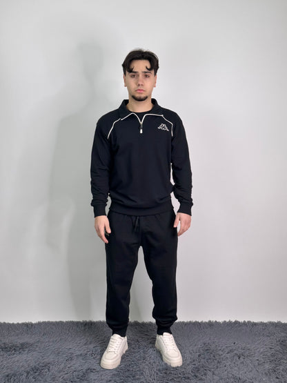 Tuta kappa comoda in cotone garzato