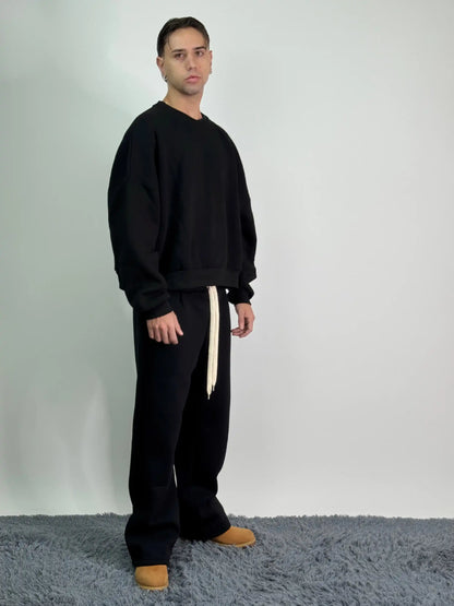 Tuta italiana cotone calda girocollo over baggy