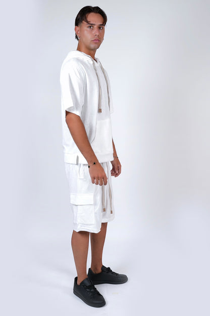 Coordinato oversize corto tasconi Bianco NGIOLETTO