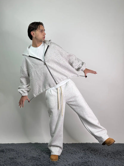Tuta italiana cotone calda zip oversize baggy