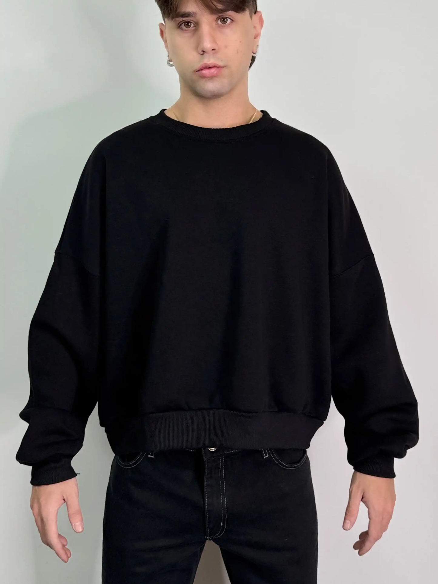 Felpa italiana calda girocollo boxy fit oversize