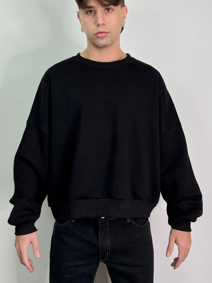 Felpa italiana calda girocollo boxy fit oversize