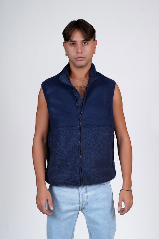 Smanicato in pile blu MAZZOCCHI