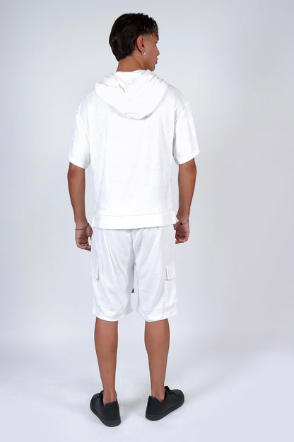 Coordinato oversize corto tasconi Bianco NGIOLETTO