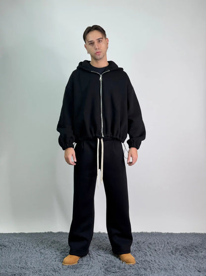 Tuta italiana cotone calda zip oversize baggy