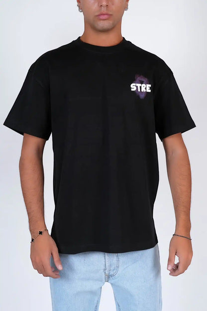 T-shirt cotone stampata e ricamata oversize