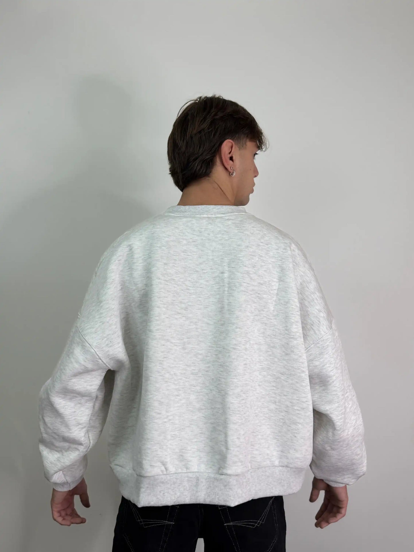 Felpa italiana calda girocollo boxy fit oversize