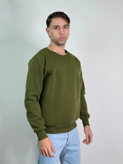 Felpa cotone felpata girocollo