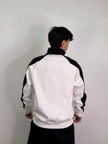 Felpa mezza zip sportiva garzata