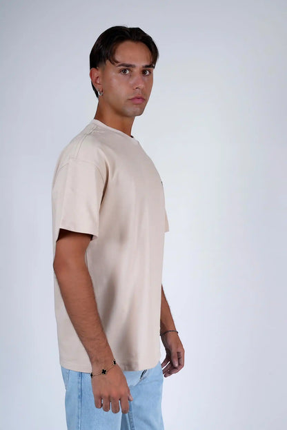 T-shirt cotone stampata e ricamata oversize