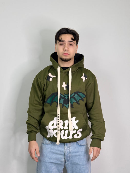 Felpa felpata con cappuccio e stampa