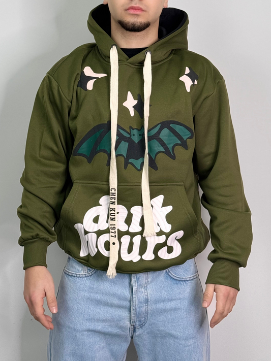 Felpa felpata con cappuccio e stampa