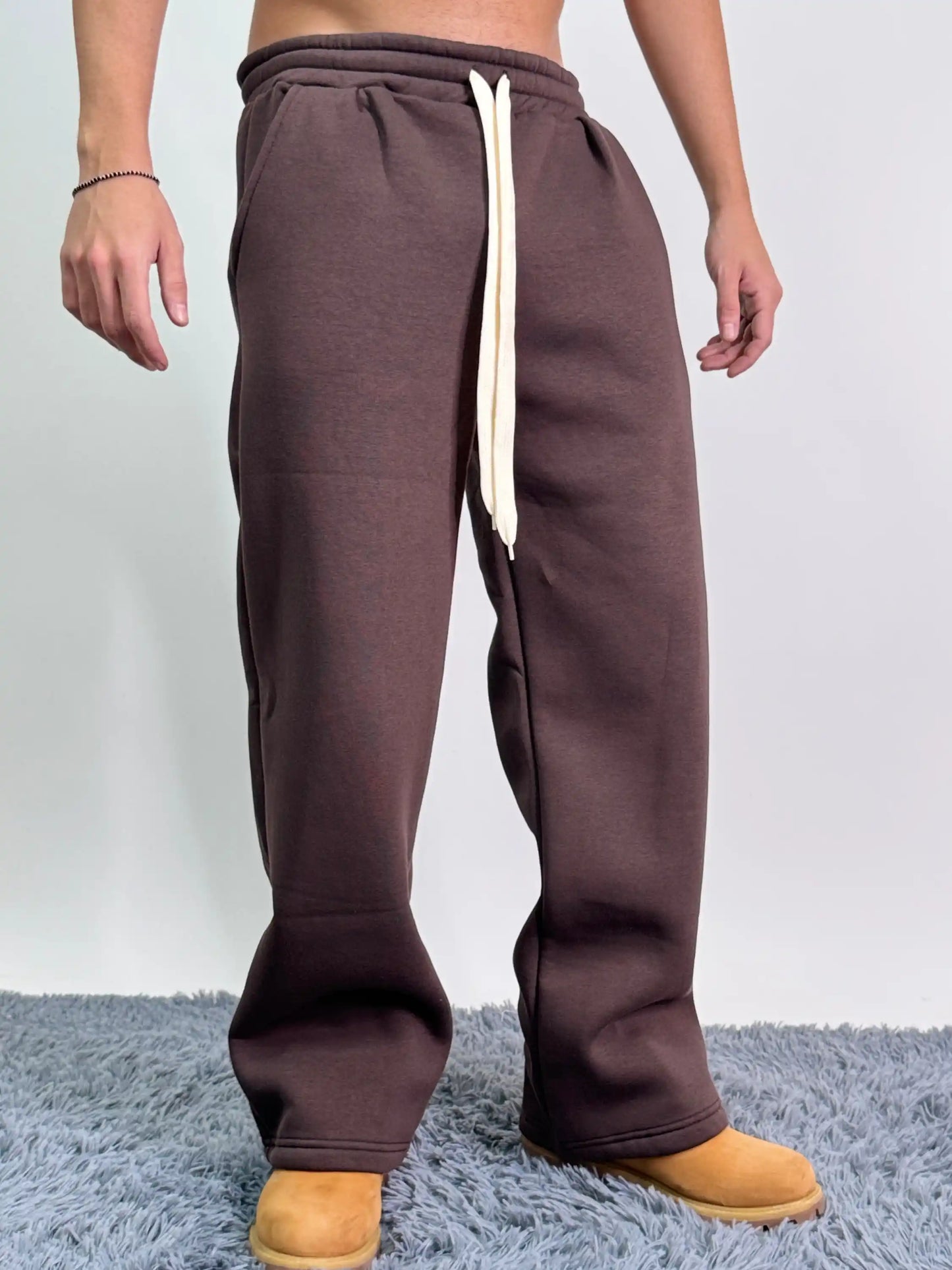 Pantalone tuta italiano cotone felpato over baggy