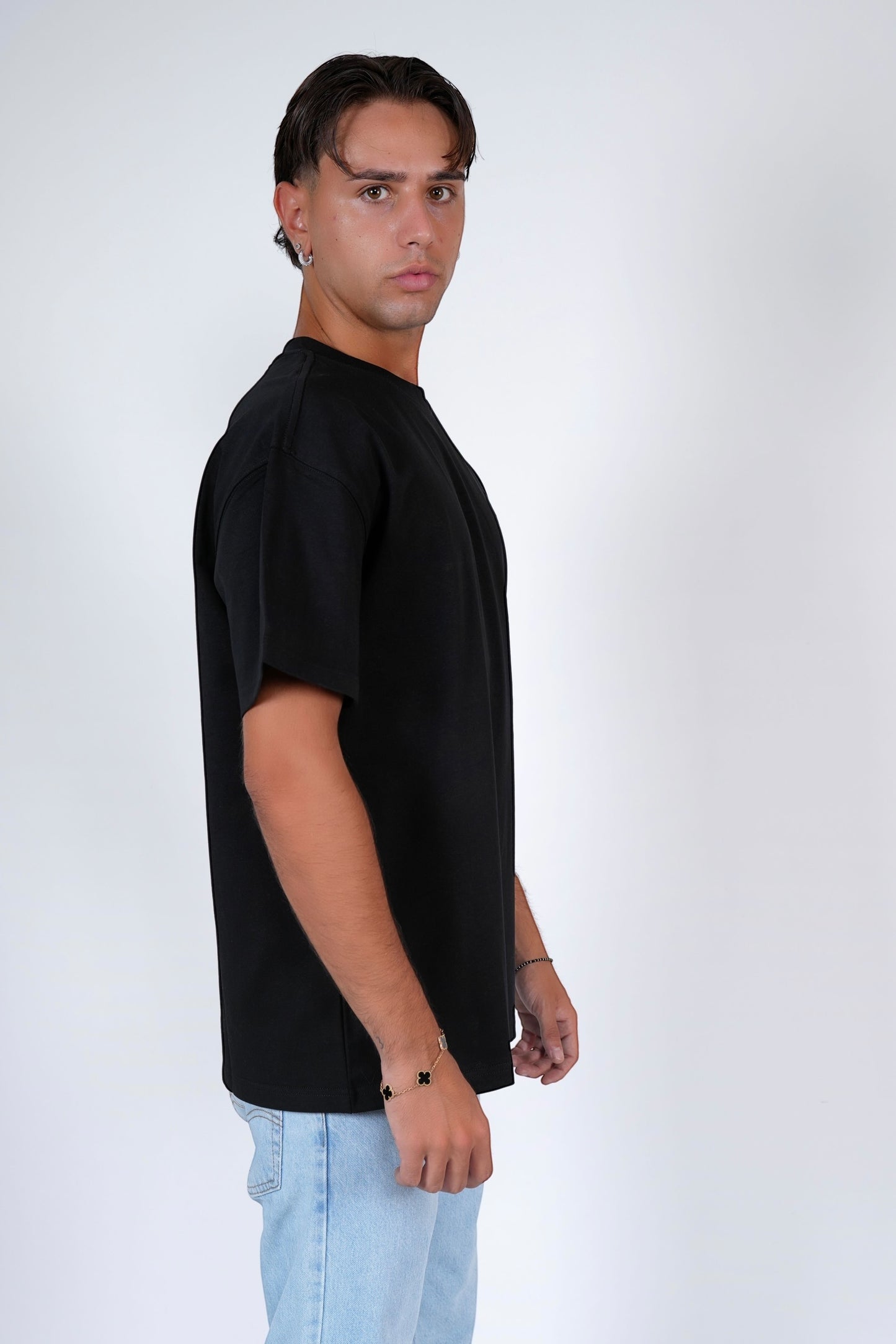 T-shirt cotone stampata e ricamata oversize