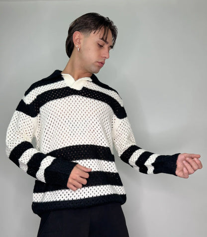 Polo traforata lunga oversize