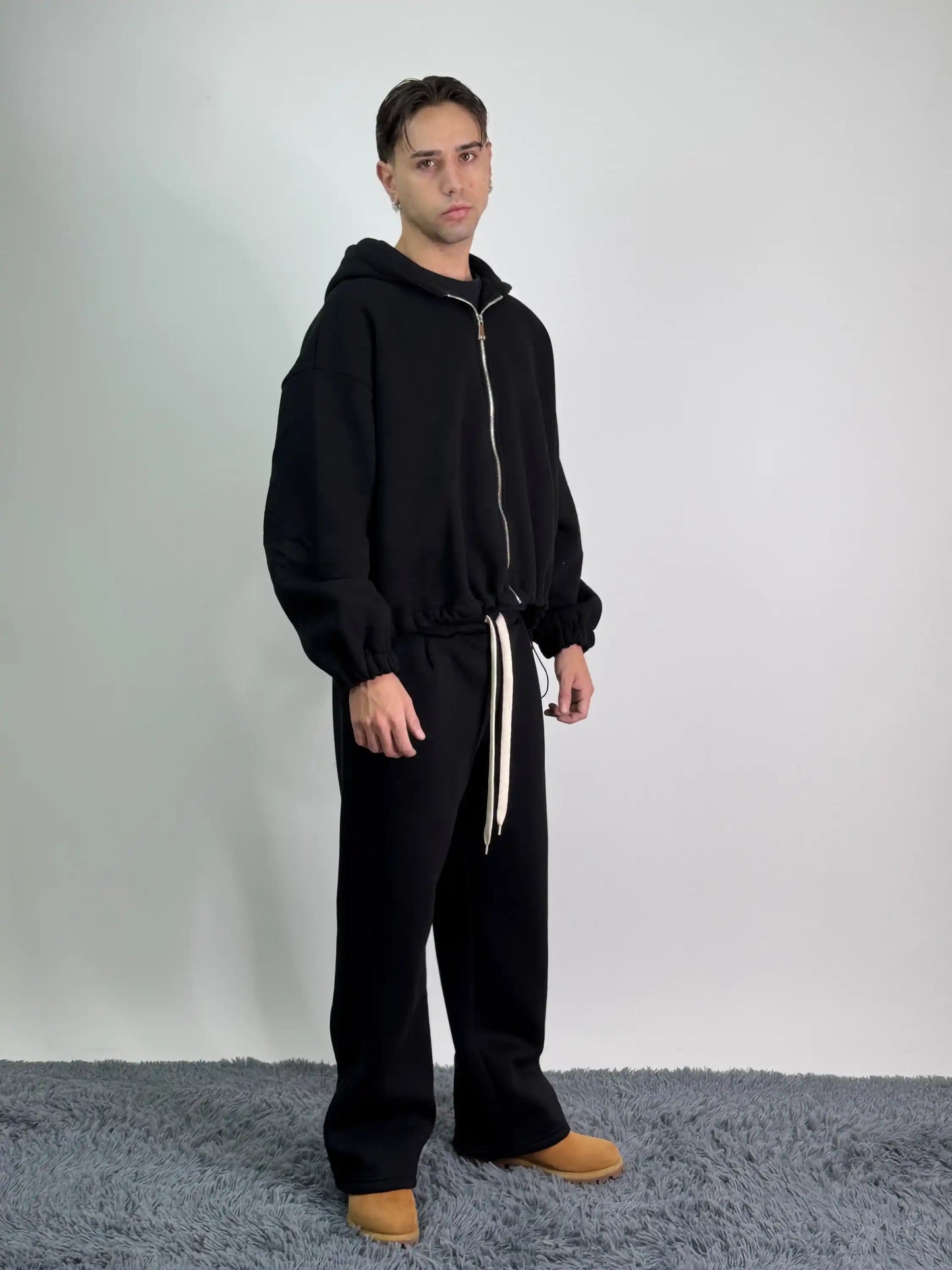 Tuta italiana cotone calda zip oversize baggy