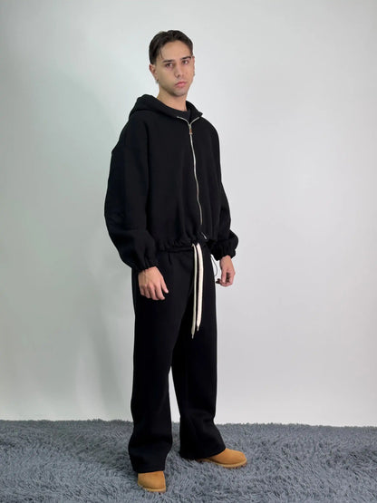 Tuta italiana cotone calda zip oversize baggy