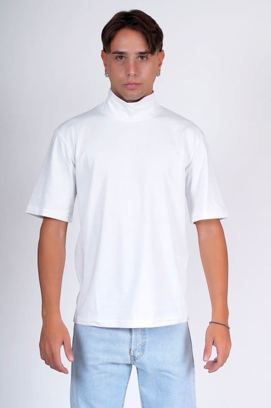 T-shirt collo alto bianco PALERMO