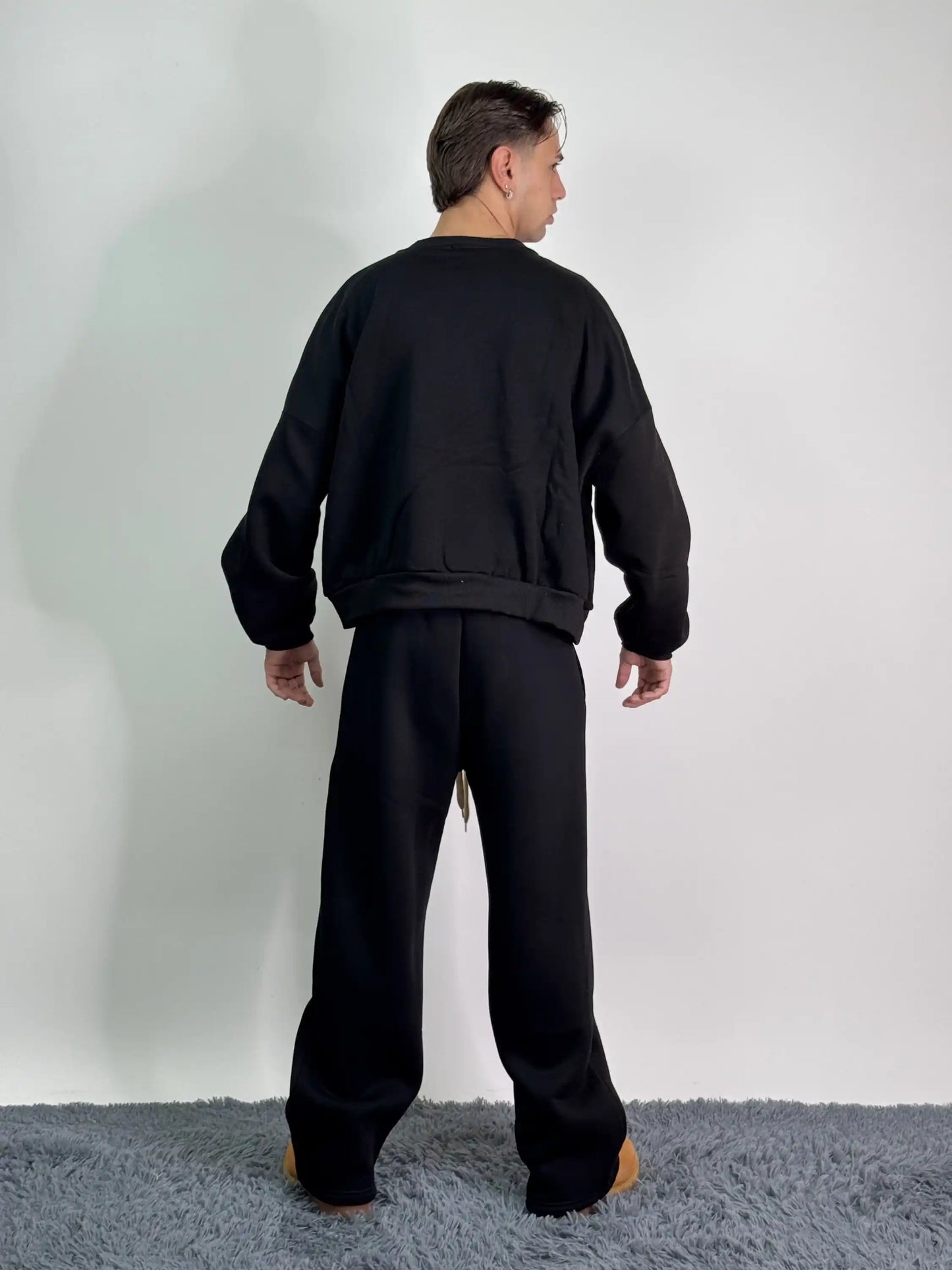 Tuta italiana cotone calda girocollo over baggy