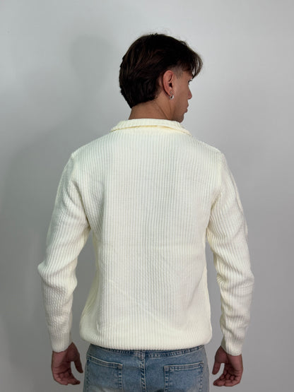 Maglione mezza zip bianco MESSI