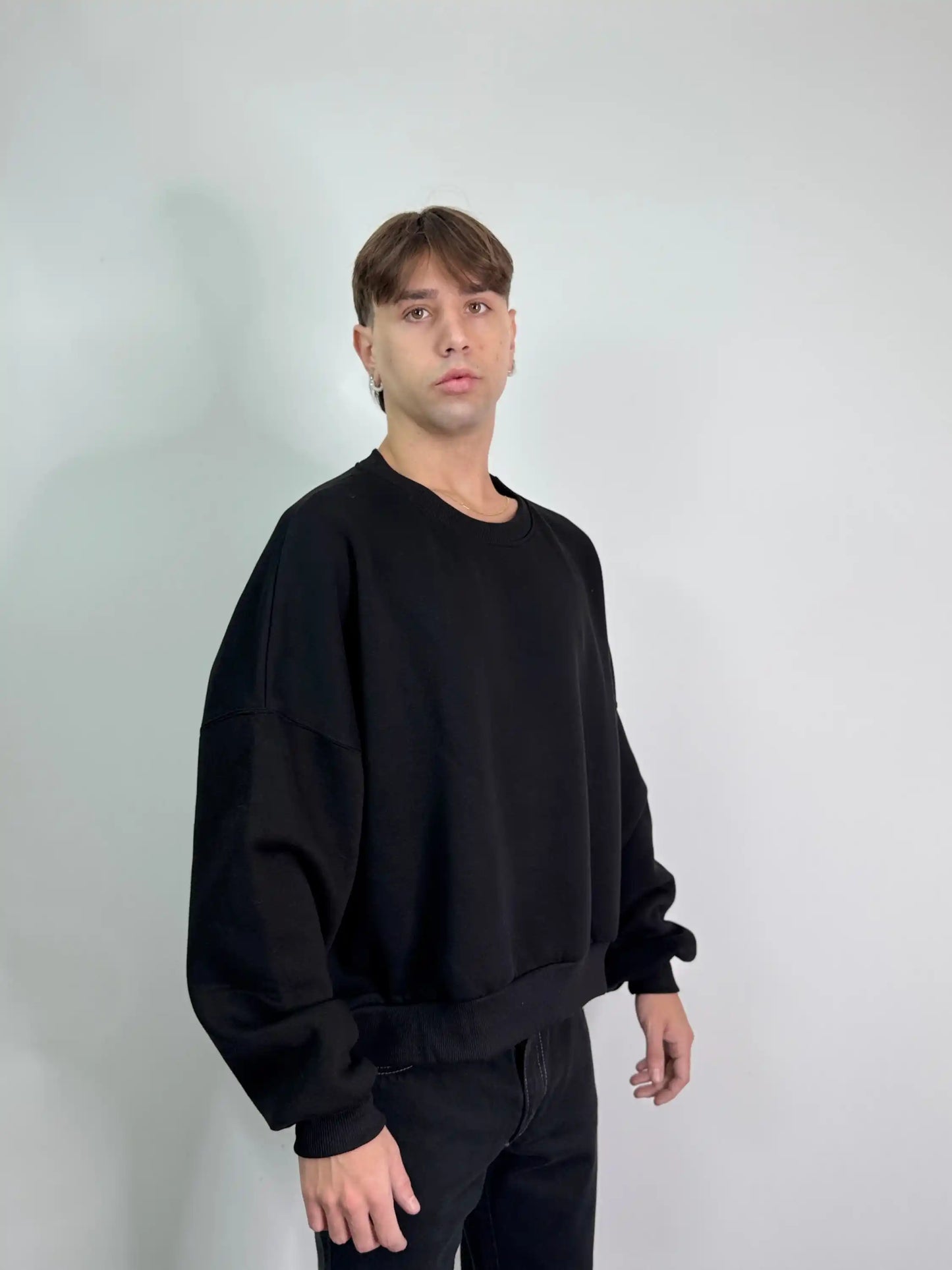 Felpa italiana calda girocollo boxy fit oversize