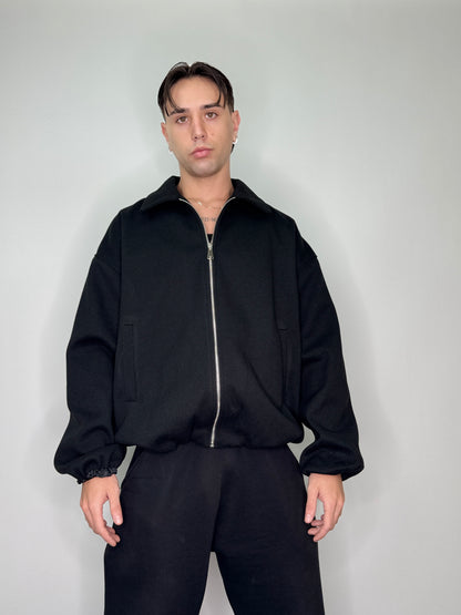 Giacca italiana zip baggy nero