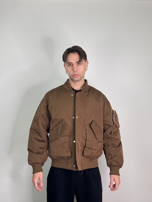 Giacca oversize stampata old con zip