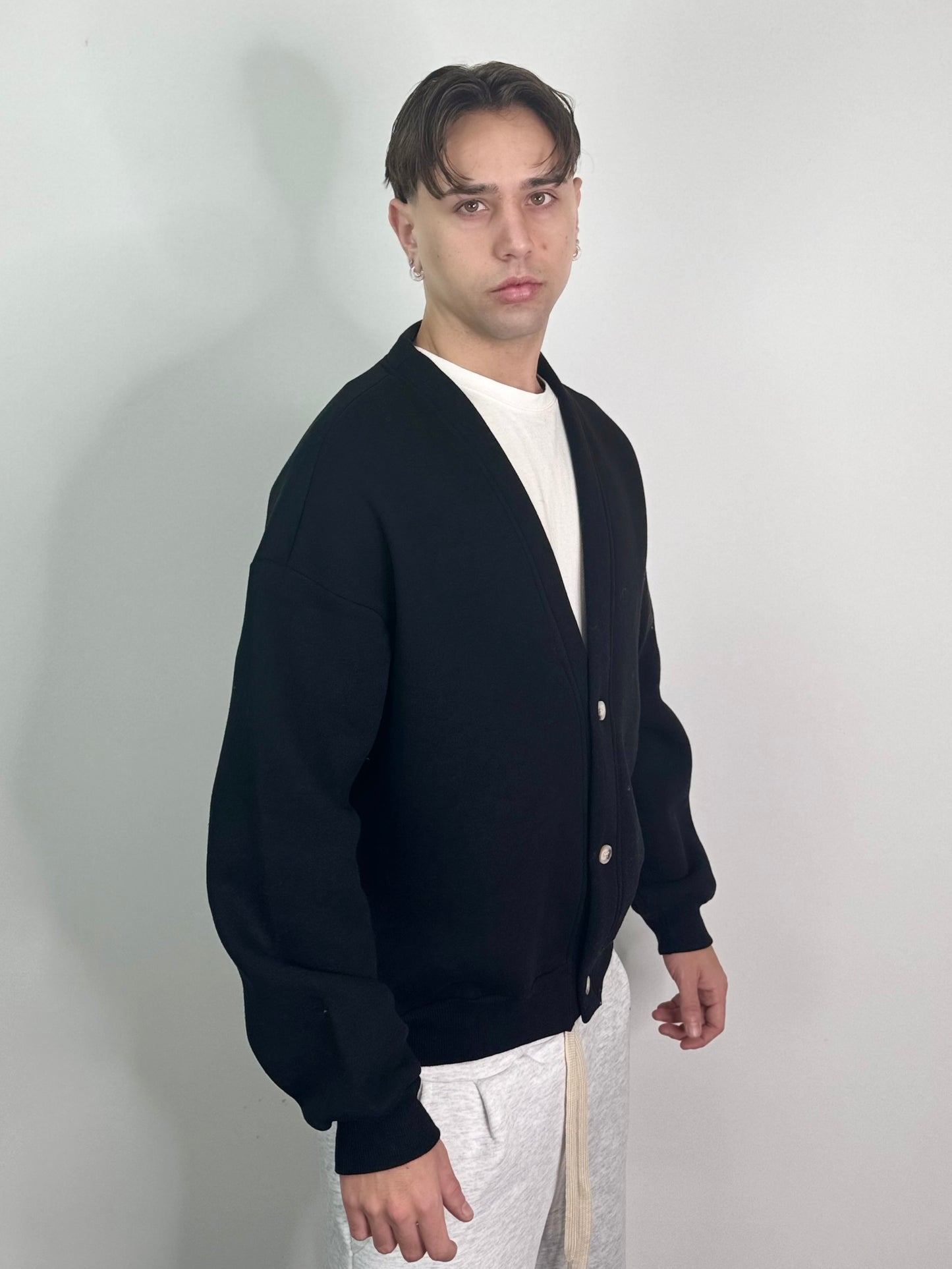 Cardigan Cotone Felpato Italiano