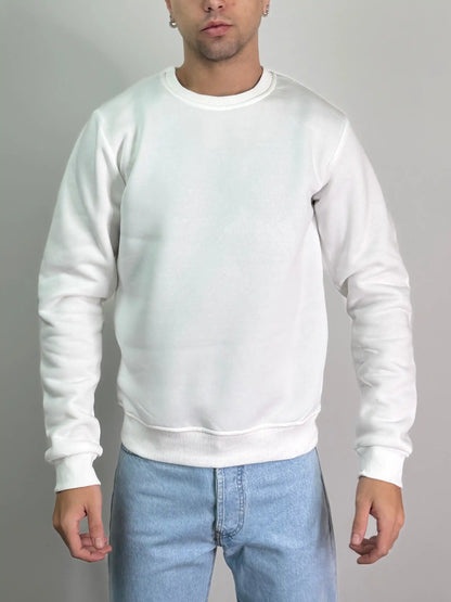 Felpa cotone felpata girocollo