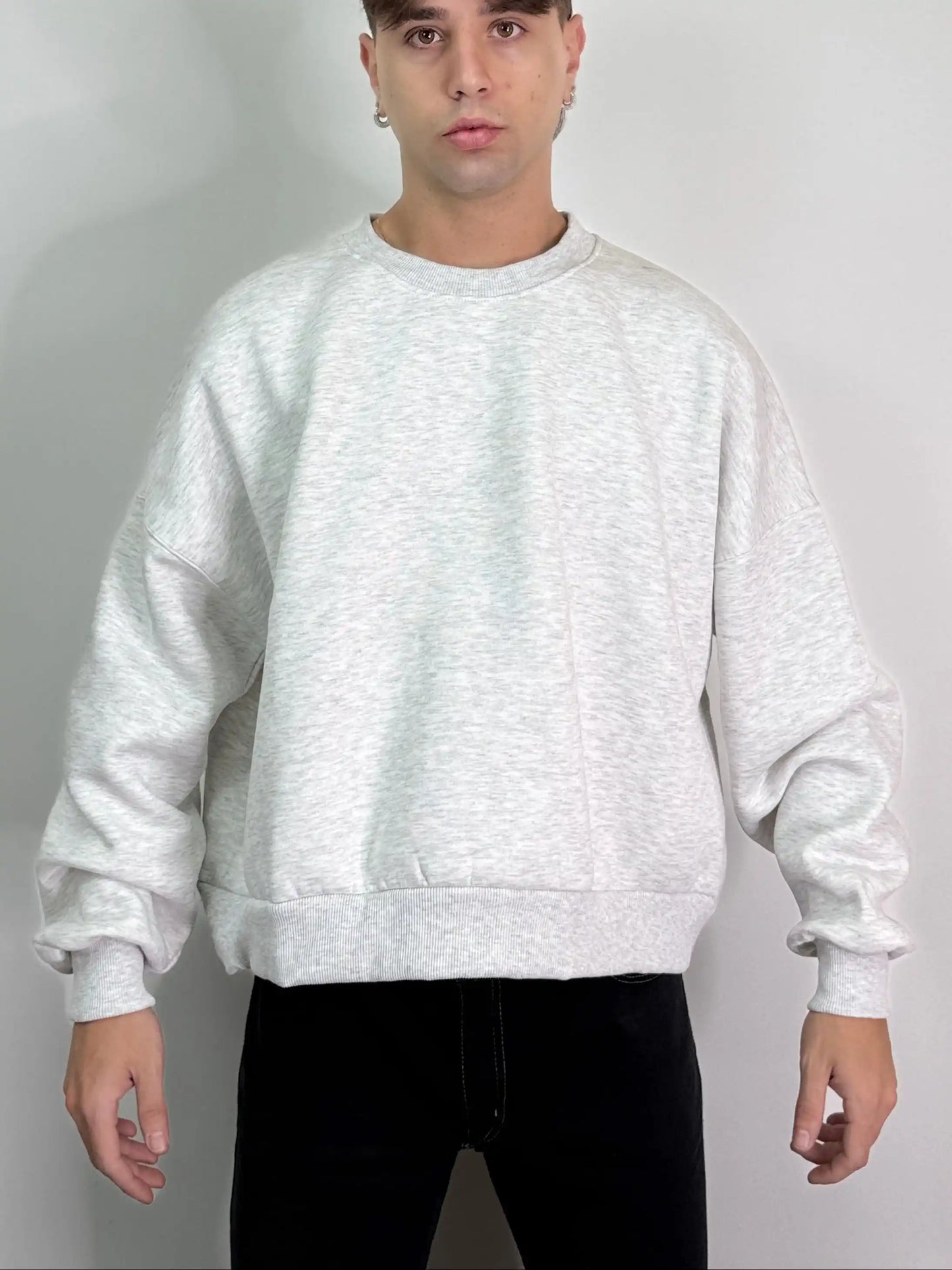 Felpa italiana calda girocollo boxy fit oversize