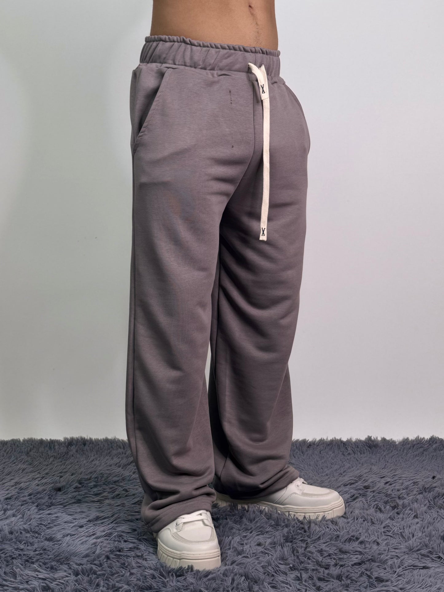 Pantatuta garzato baggy fit cotone italiano