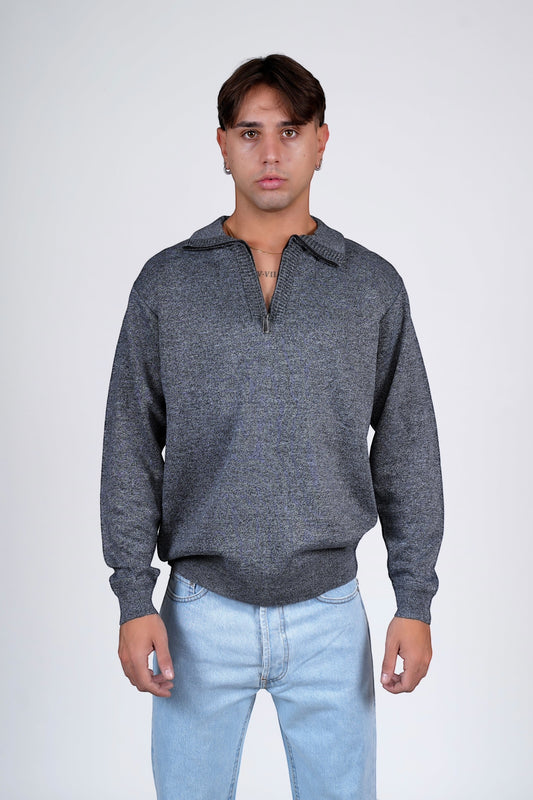 Polo mezza zip grigio GILMOUR