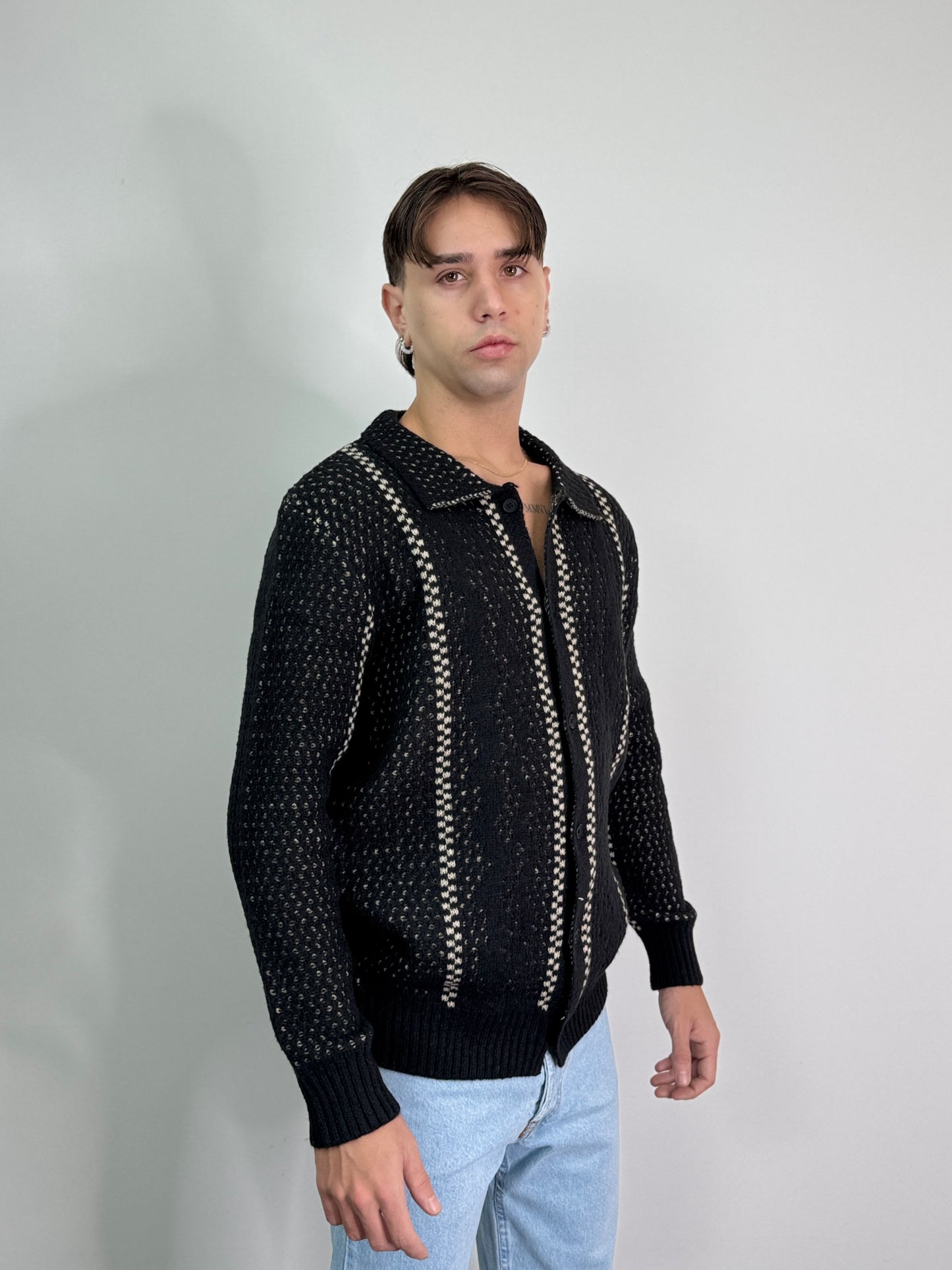 Cardigan traforato morbido