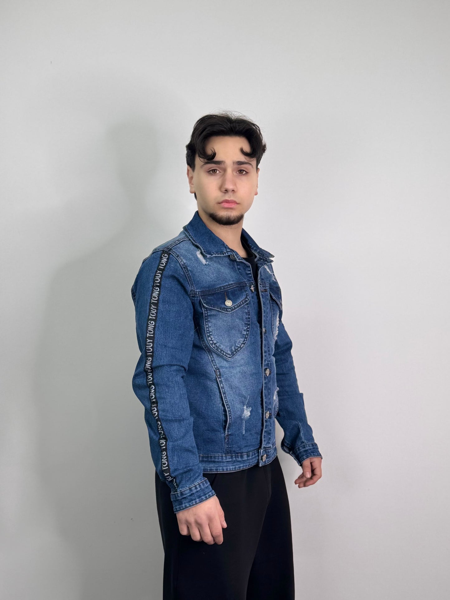 Giacca di jeans con microrotture