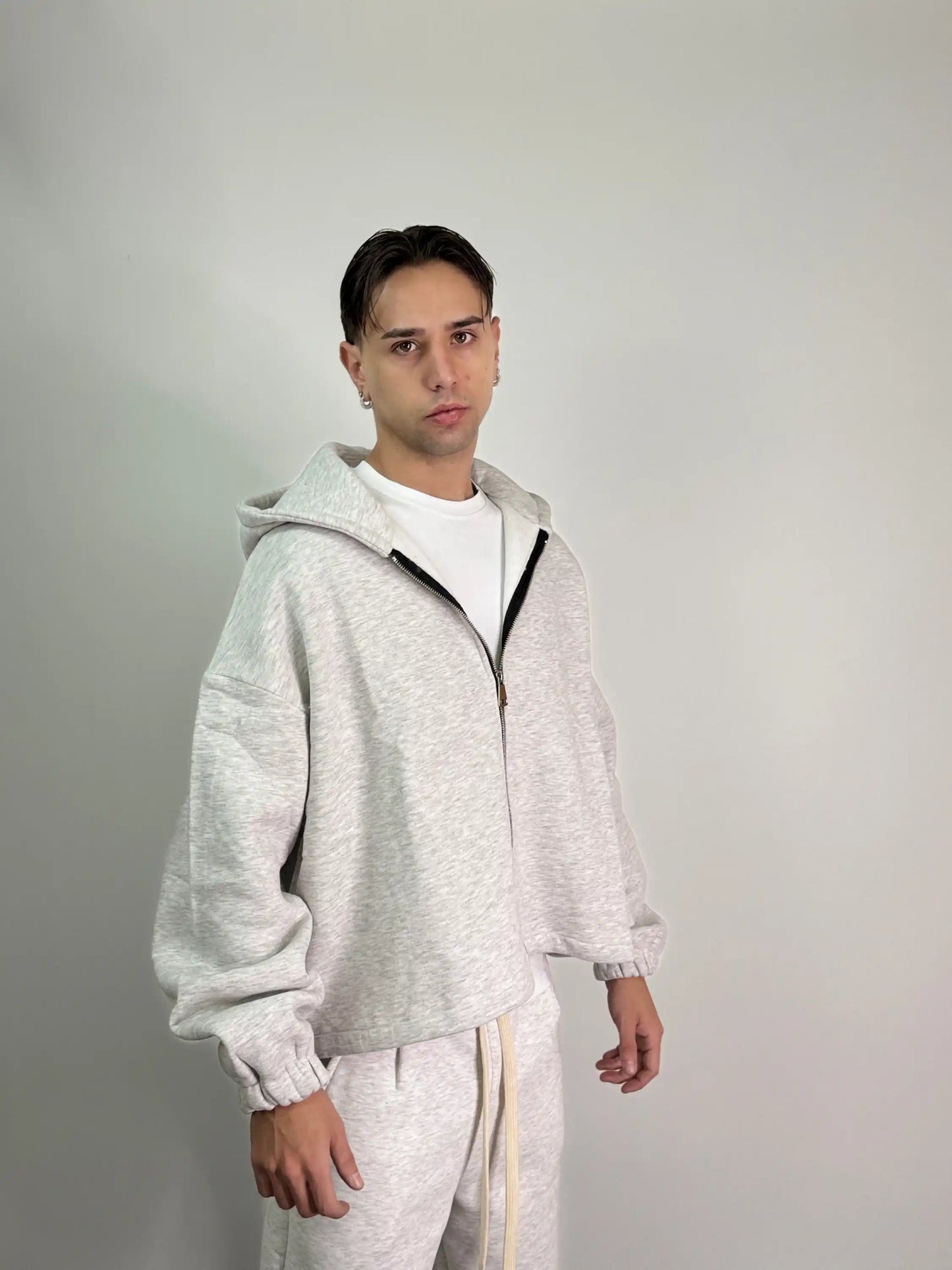 Tuta italiana cotone calda zip oversize baggy