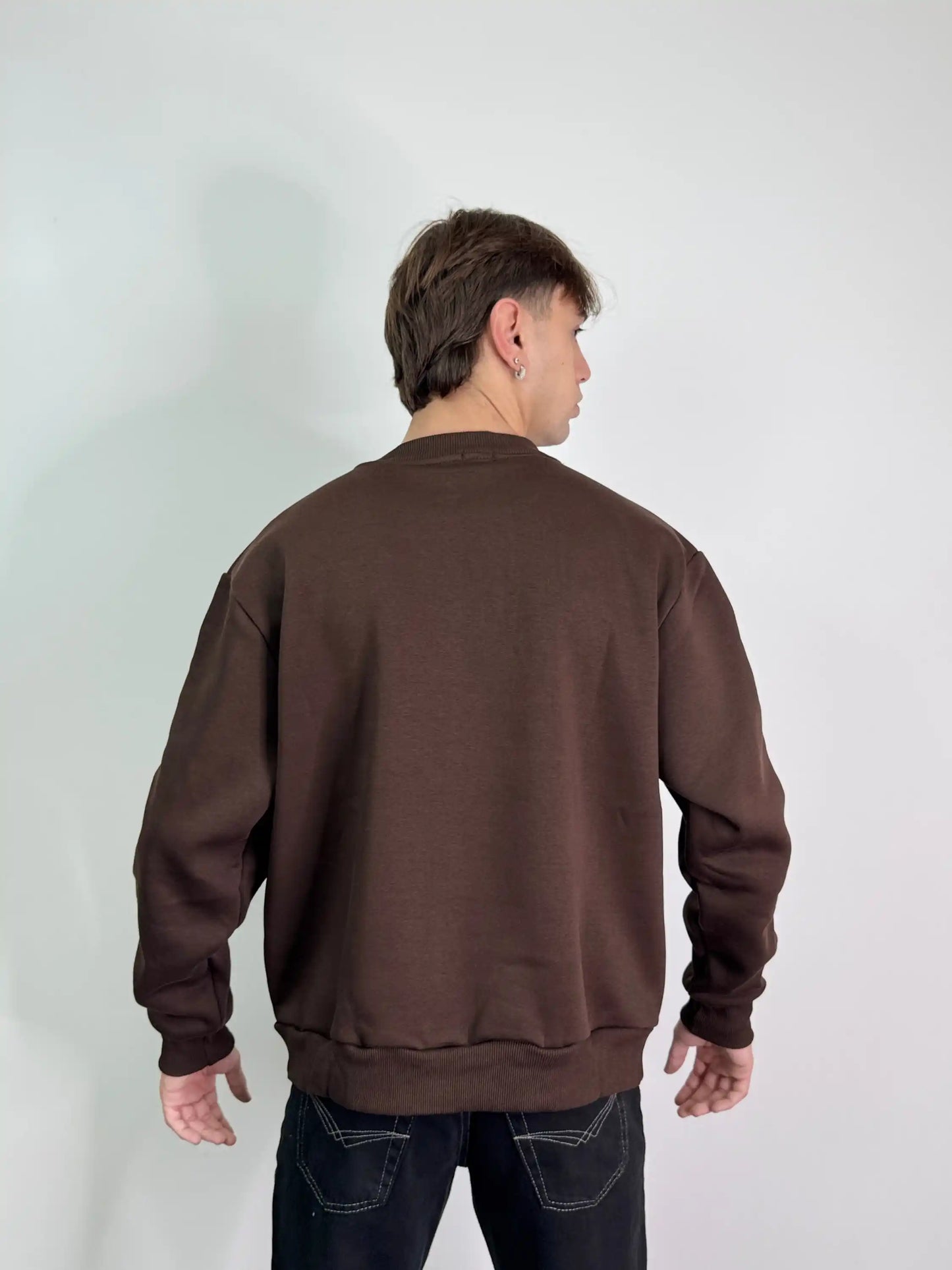 Felpa italiana calda girocollo boxy fit oversize