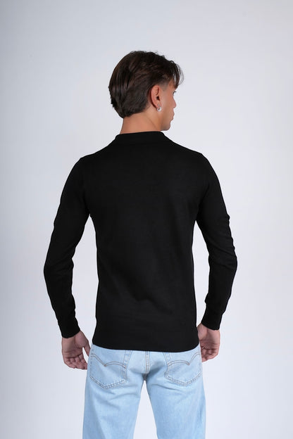 Polo lunga nero YAMAN