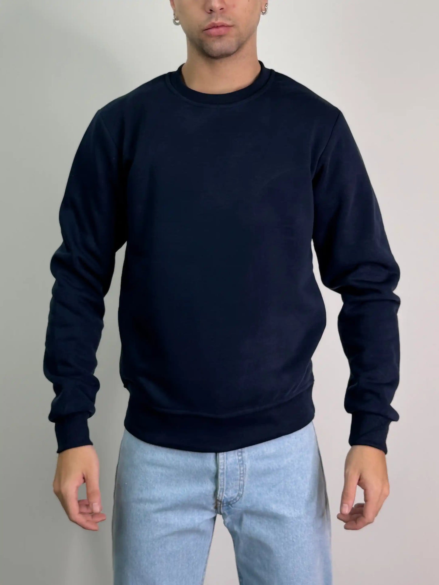 Felpa cotone felpata girocollo