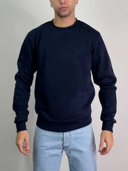 Felpa cotone felpata girocollo